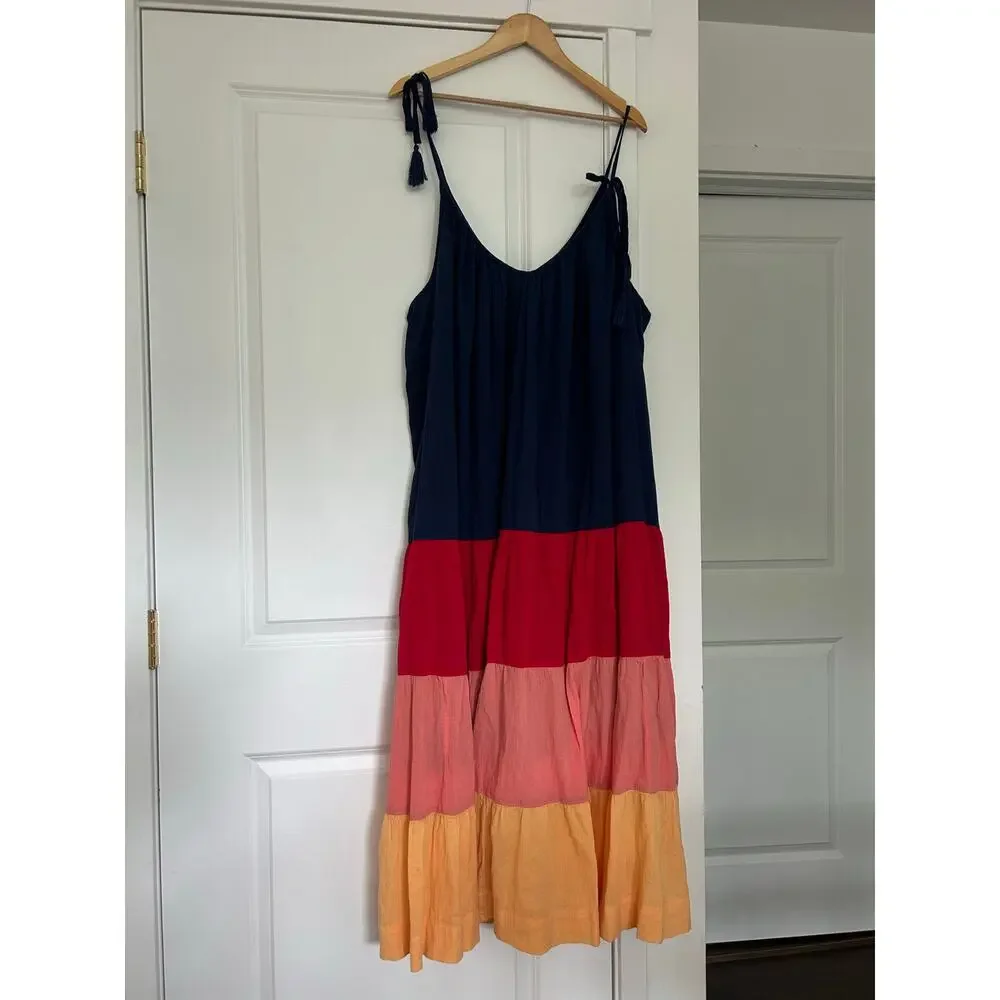 Old Navy Sleeveless Tasseled Color-Block All-Day Maxi Swing Dress Women’s 3X - Picture 3 of 11